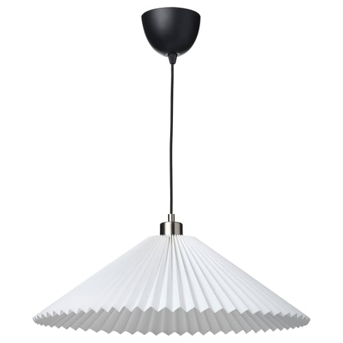 KUDDLAVA / SKAFTET Loftlampe, plisseret hvid, 59 cm