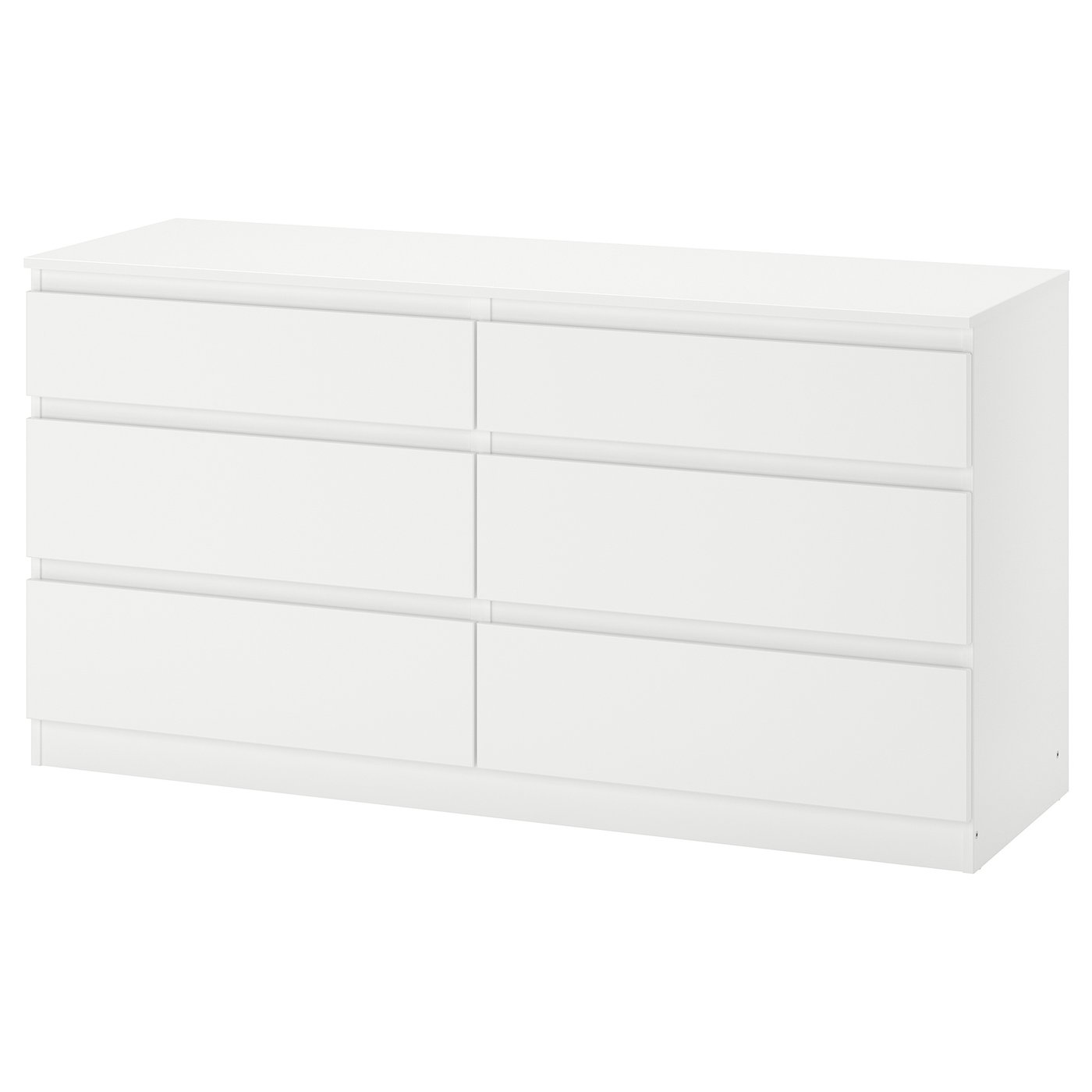 Møbelmontering KULLEN Kommode 6 skuffer, hvid, 140×72 cm