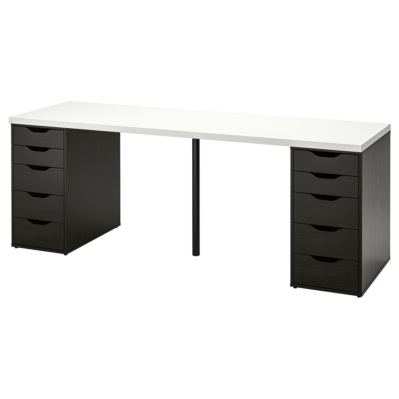 Møbelmontering LAGKAPTEN / ALEX Skrivebord, hvid/sortbrun, 200×60 cm | Billig & Hurtig i København