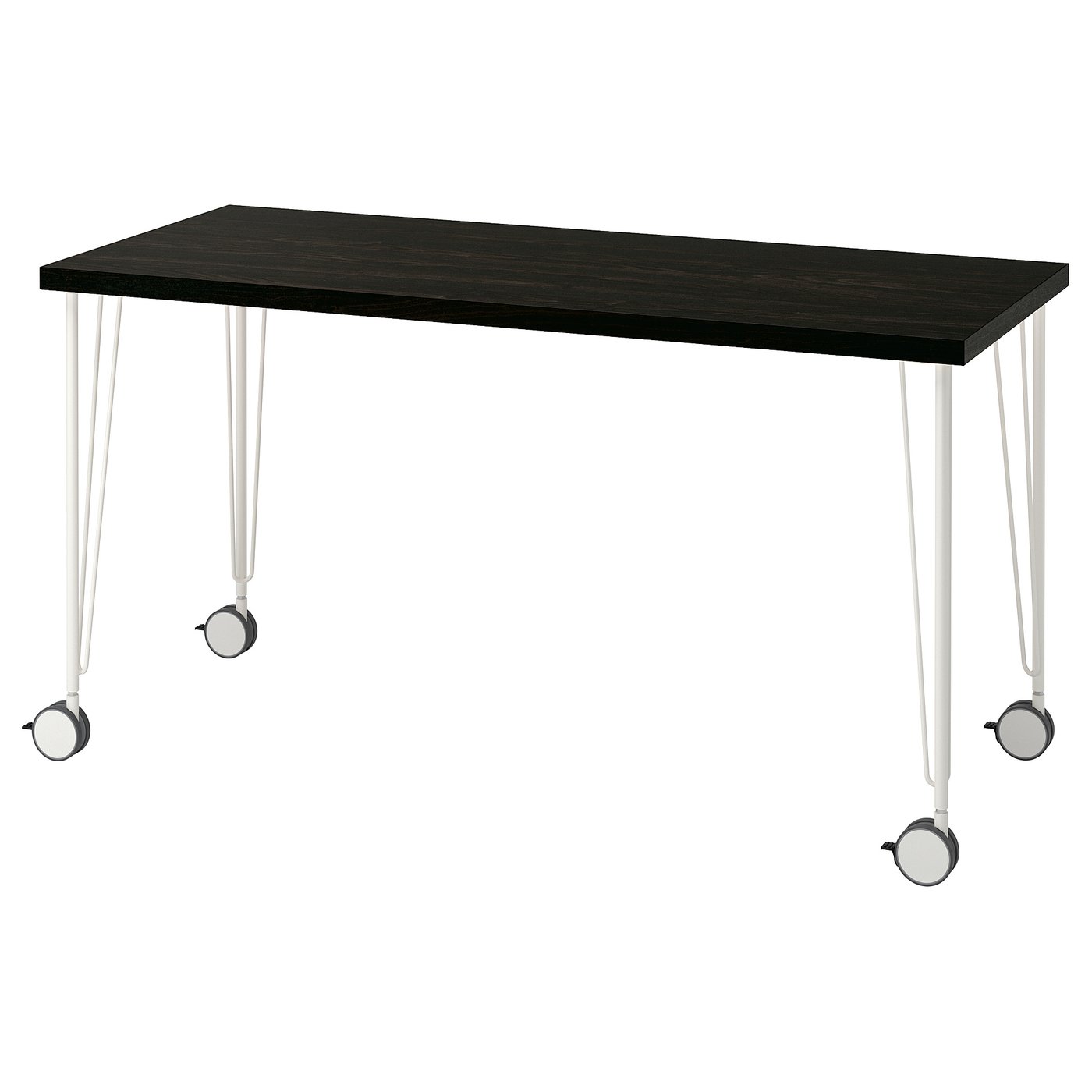Møbelmontering LAGKAPTEN / KRILLE Skrivebord, sortbrun/hvid, 140×60 cm