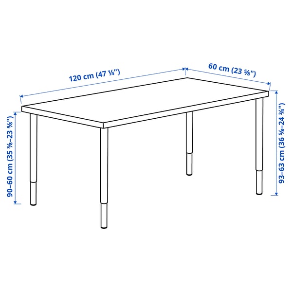 LAGKAPTEN / hvid, 120x60 cm - IKEA