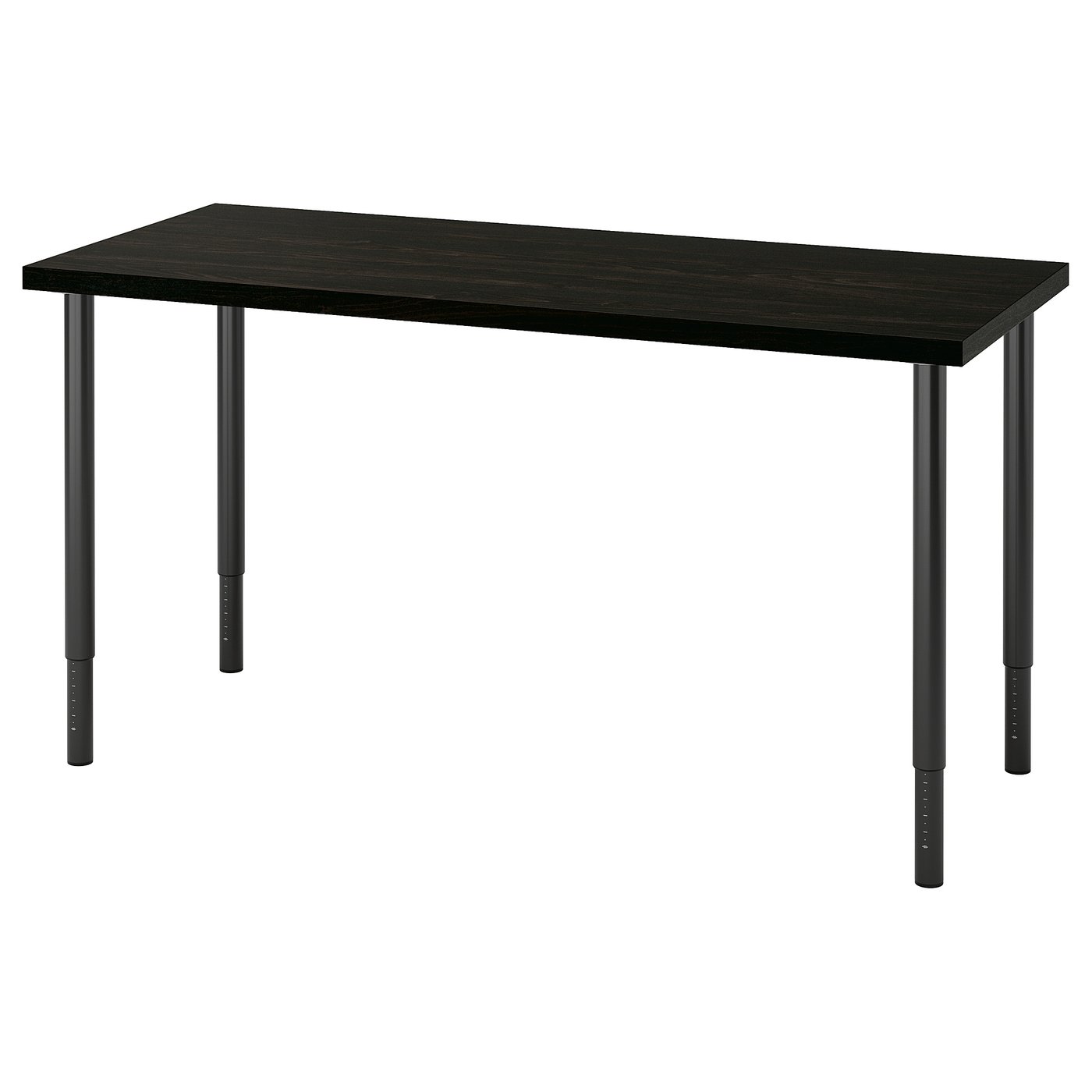 Møbelmontering LAGKAPTEN / OLOV Skrivebord, sortbrun/sort, 140×60 cm