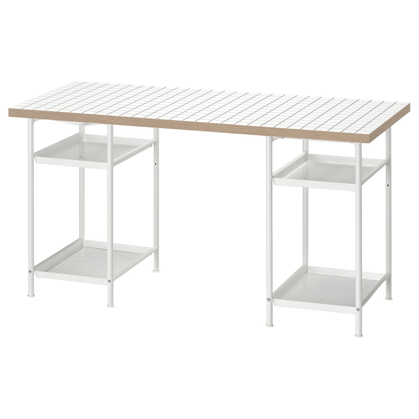 Møbelmontering LAGKAPTEN / SPÄND Skrivebord, hvid/antracit, 140×60 cm