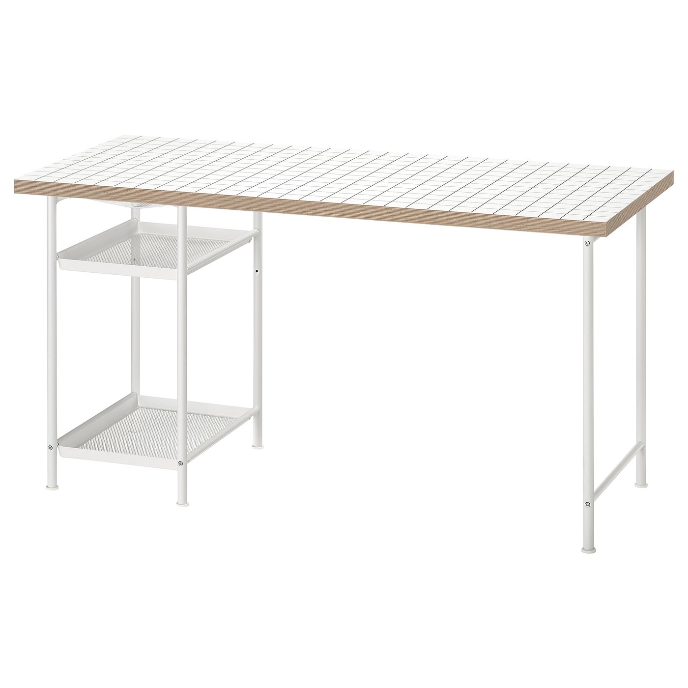 Møbelmontering LAGKAPTEN / SPÄND Skrivebord, hvid/antracit, 140×60 cm