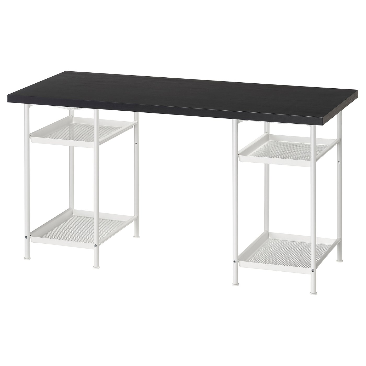 Møbelmontering LAGKAPTEN / SPÄND Skrivebord, sortbrun/hvid, 140×60 cm