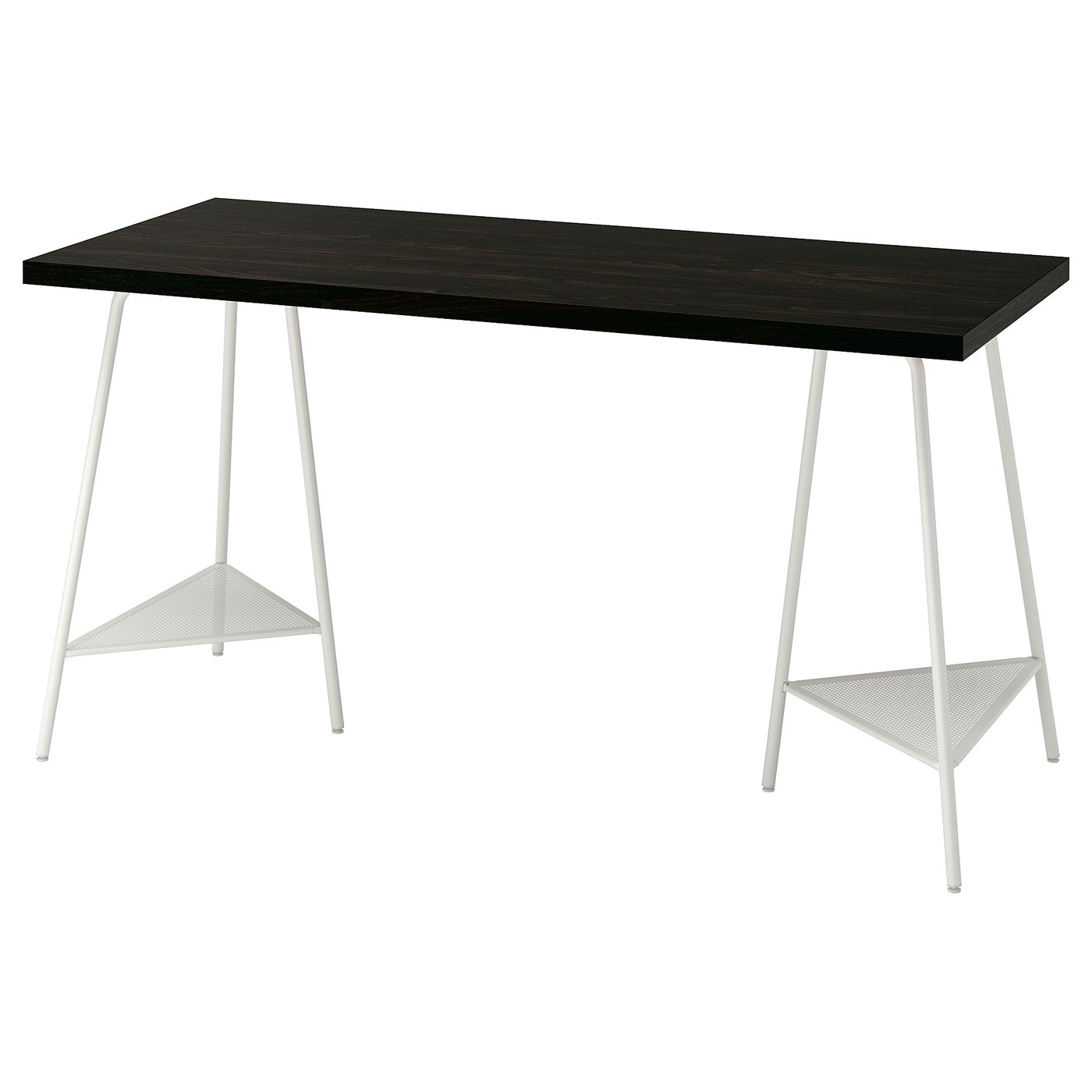 Møbelmontering LAGKAPTEN / TILLSLAG Skrivebord, sortbrun/hvid, 140×60 cm