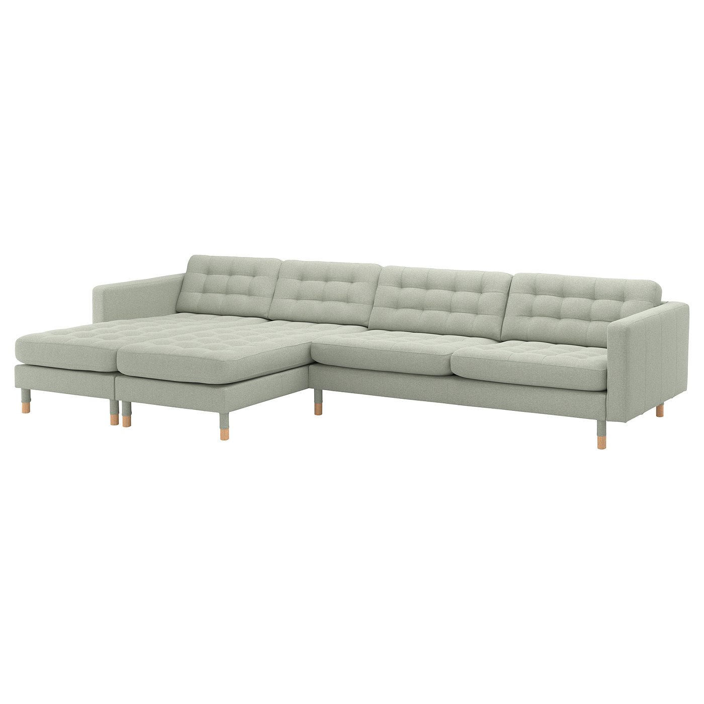 Møbelmontering LANDSKRONA 5-pers. sofa, med chaiselonger/Gunnared lysegrøn/træ