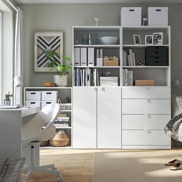 LASTARE Opbevaringskombination, hvid, 240x42x200 cm