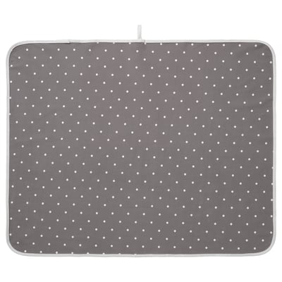 Polkadot grå babymåtte, bomuld og polyester, blød, firkantet, foldbar.