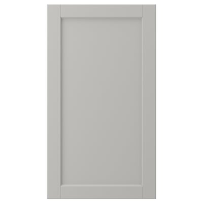 LERHYTTAN: grå køkkenlåge, massivt birkestel, skrå kanter, finérpanel, firkantet form, klassisk design.