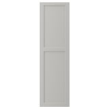 LERHYTTAN lysegrå køkkenlåge i massivt træ, klassiske fasede kanter, indsat finerpanel, traditionelt design.