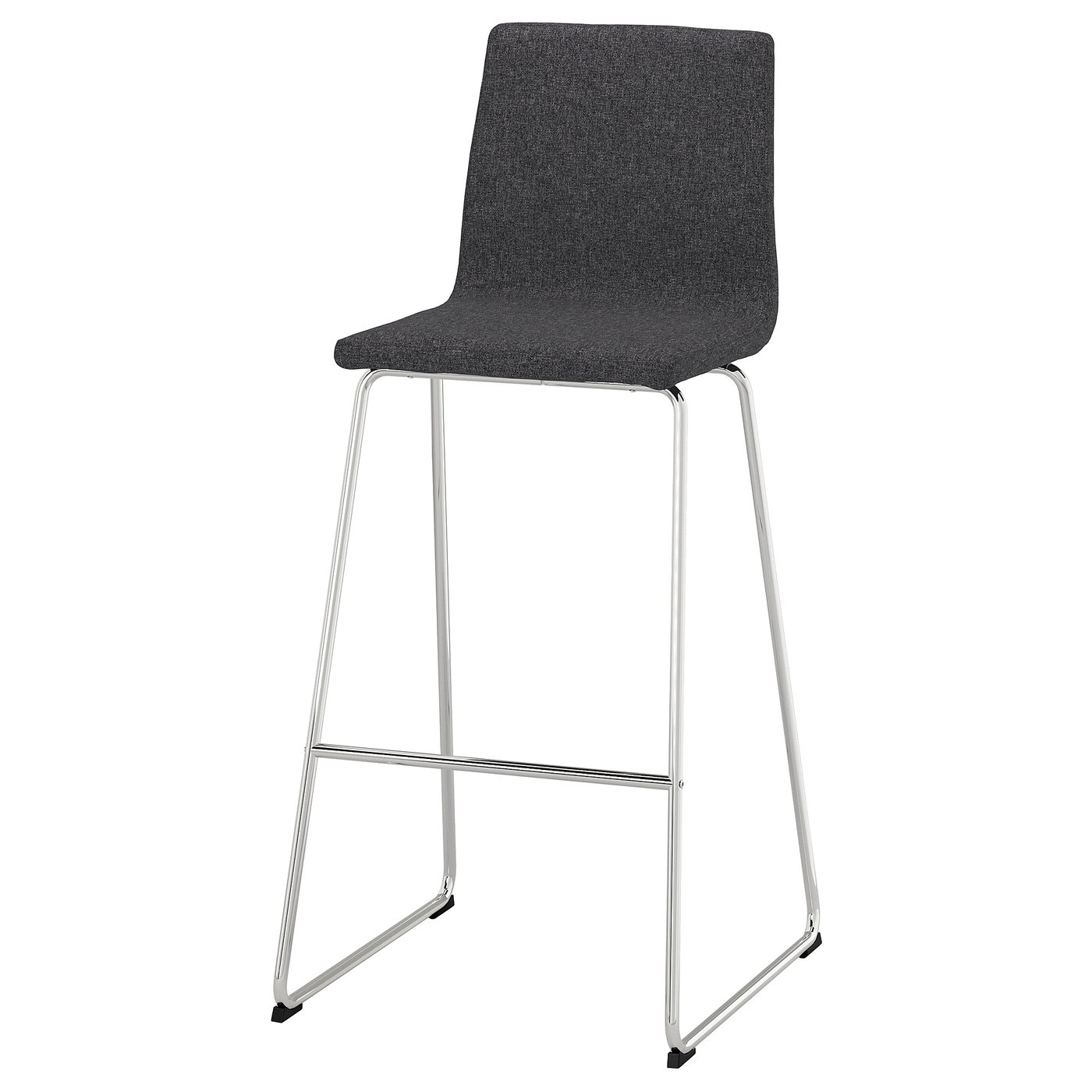 Møbelmontering LILLÅNÄS Barstol, forkromet/Gunnared mørkegrå, 76 cm