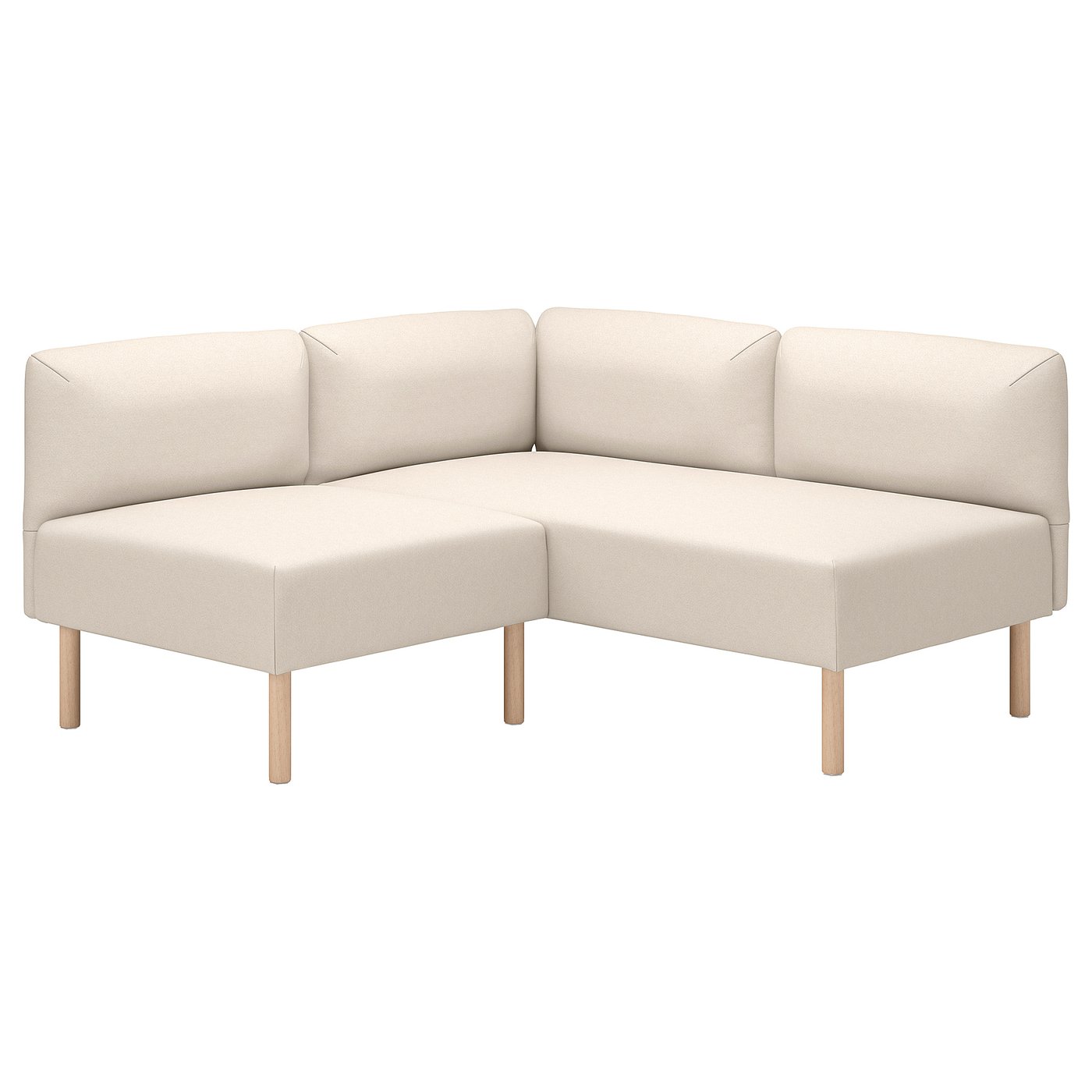 Møbelmontering LILLEHEM Modulopbygget hjørnesofa, 2-pers., Vissle beige/træ