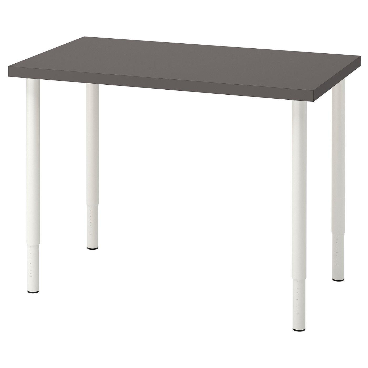 Møbelmontering LINNMON / OLOV Skrivebord, mørkegrå/hvid, 100×60 cm | Billig & Hurtig i København