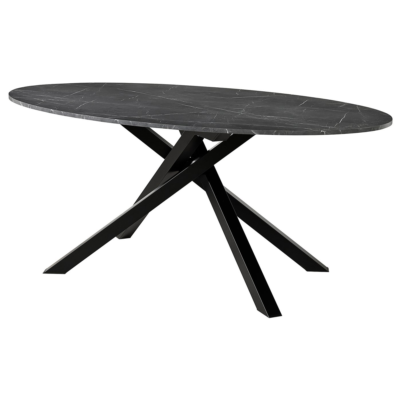 Møbelmontering MARIEDAMM Bord, sort marmormønstret, 180×100 cm