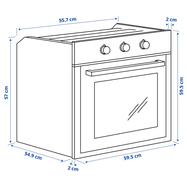 Illustration med mål for produktet: MATÄLSKARE.