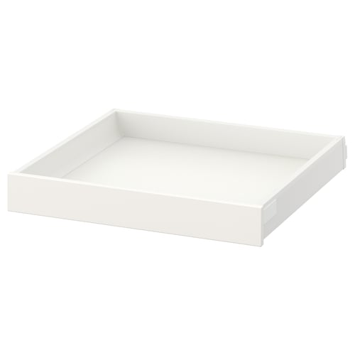 MAXIMERA hvid skuffe, rektangulær, minimalistisk design, let materiale.