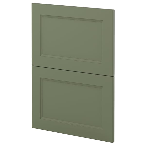 Grønne ikea METOD køkkenskabspaneler med fladt, rektangulært design.