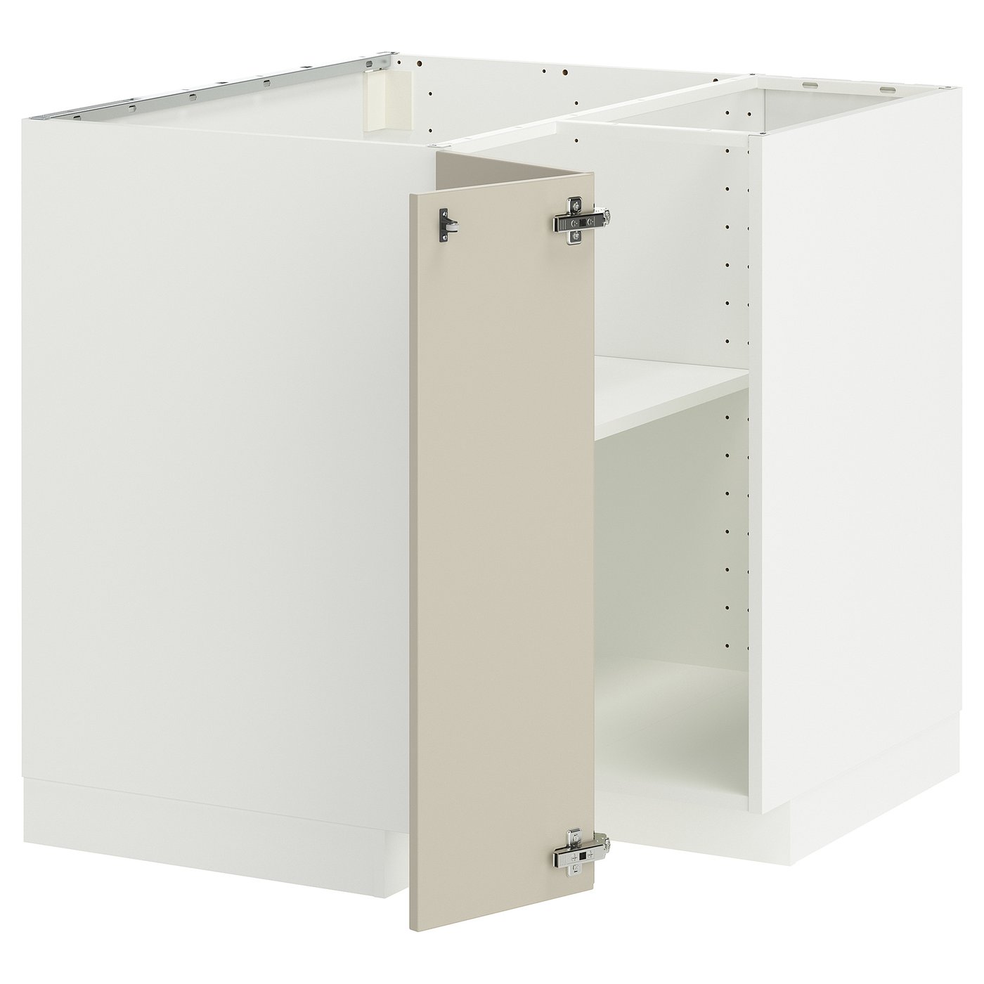 Møbelmontering METOD Hjørneunderskab med hylde, hvid/Havstorp beige, 88×88 cm