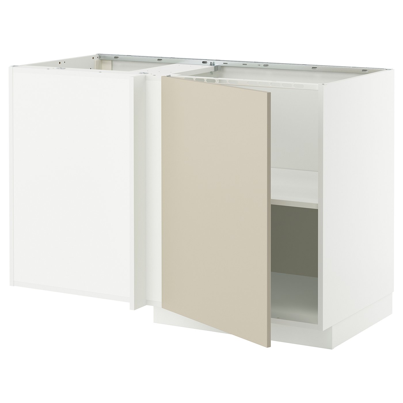 Møbelmontering METOD Hjørneunderskab med hylde, hvid/Havstorp beige, 128×68 cm | Billig & Hurtig i København