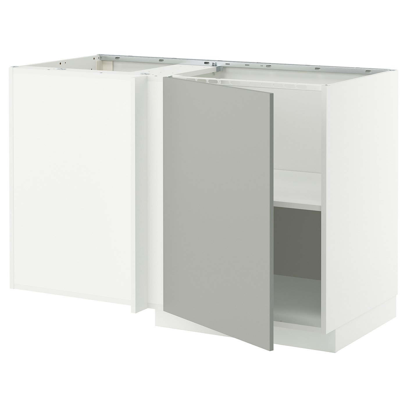 Møbelmontering METOD Hjørneunderskab med hylde, hvid/Havstorp lysegrå, 128×68 cm | Billig & Hurtig i København