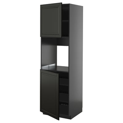 METOD sort køkkenenhed, slankt moderne design med justerbare hylder, holdbare materialer.