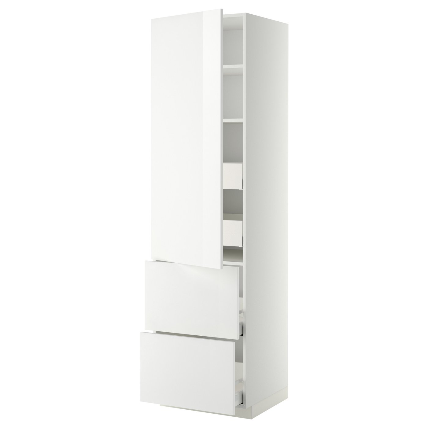 Møbelmontering METOD / MAXIMERA Højskab m hyld/4 skuf/låg/2 fronter, hvid/Ringhult hvid, 60x60x220 cm | Få et tilbud i dag