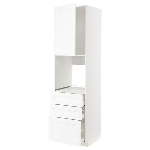 METOD hvid køkkenenhed med hylder og skuffer, moderne design.