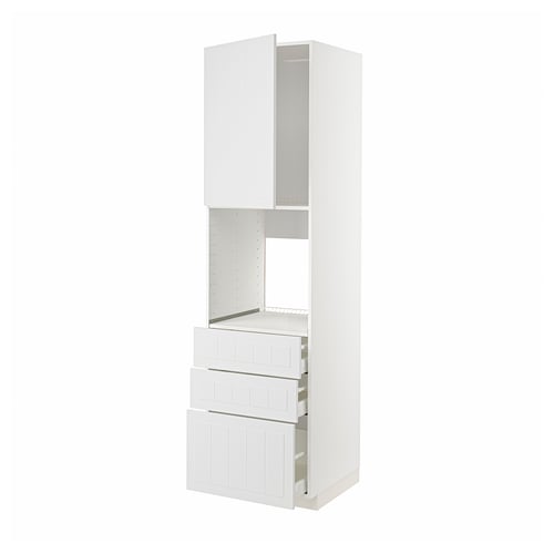 METOD hvidt køkkenskab med skuffer og hylder, moderne design.