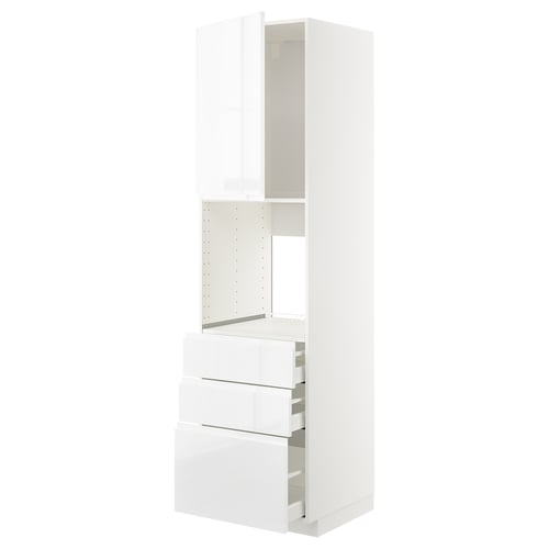 METOD køkkenenhed, hvid, moderne design, højglans finish.