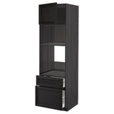 Sort METOD køkkenenhed med hylder og skuffer, massivt træ, moderne design.