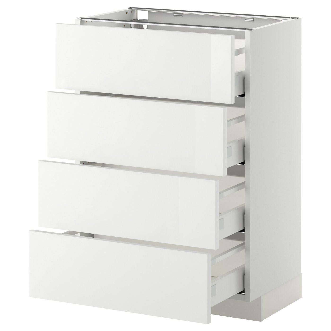 Møbelmontering METOD / MAXIMERA Underskab 4 fronter/4 skuffer, hvid/Ringhult hvid, 60×37 cm | Billig & Hurtig i København