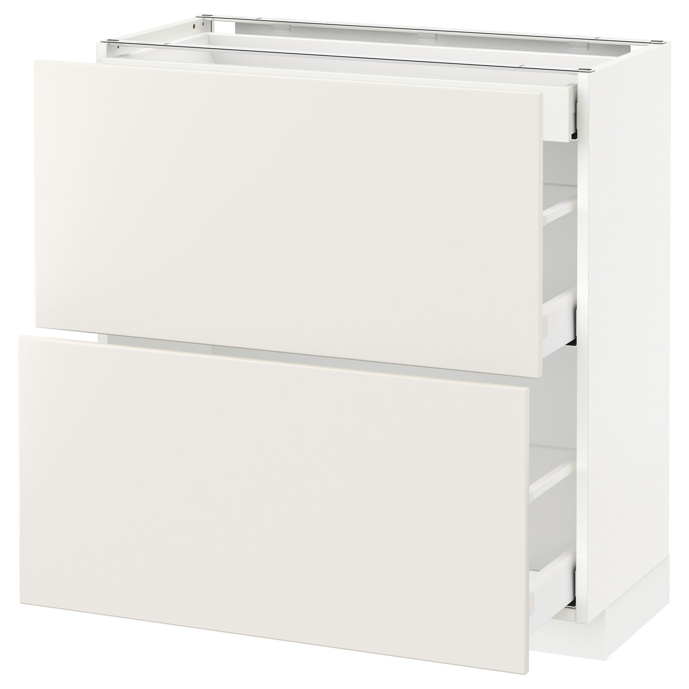 Møbelmontering METOD / MAXIMERA Usk 2 fronter/3 skuffer, hvid/Veddinge hvid, 80×37 cm