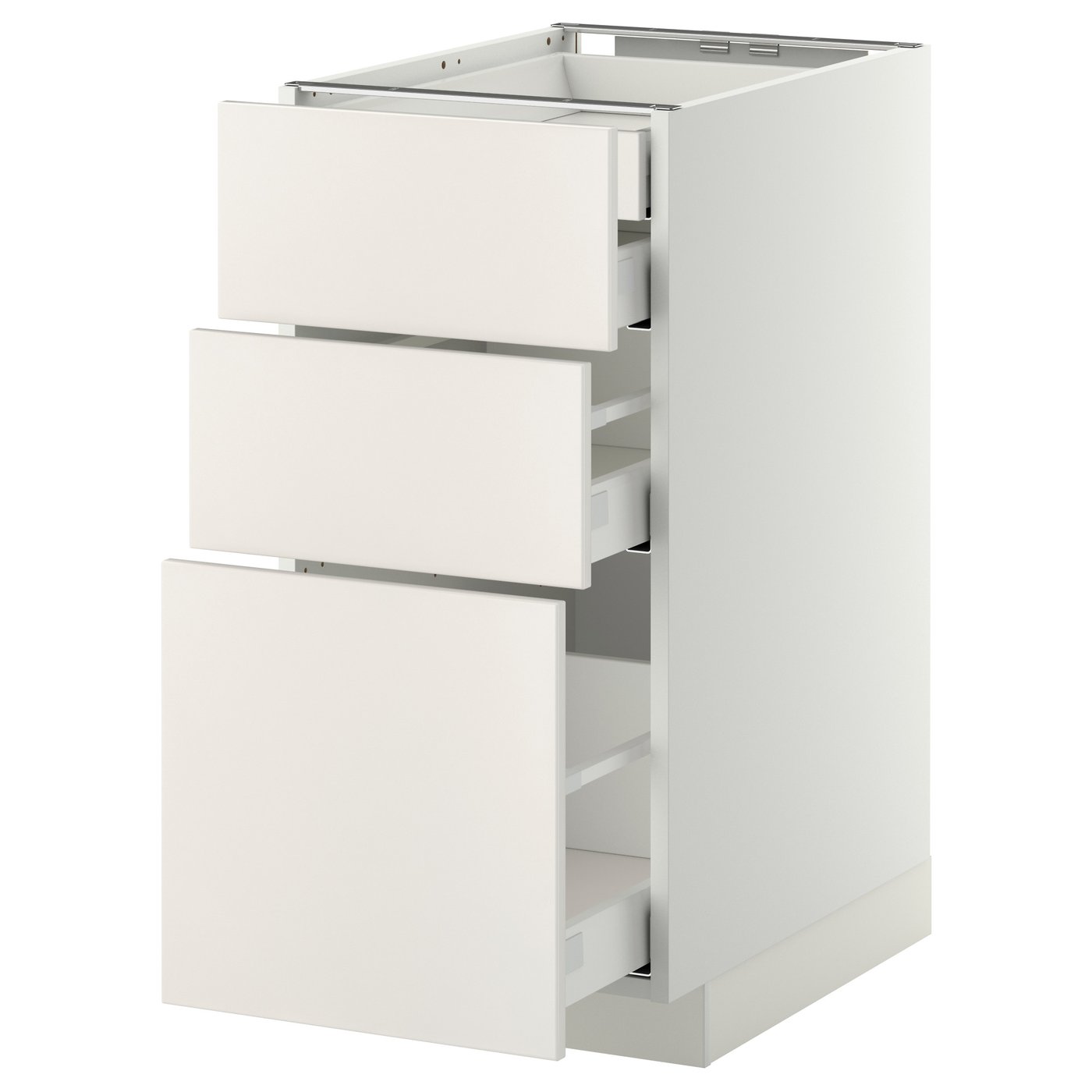 Møbelmontering METOD / MAXIMERA Usk 3 front/2 lav/1 mell/1 høj skuf, hvid/Veddinge hvid, 40×60 cm | Billig & Hurtig i København