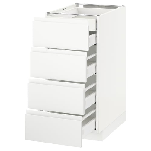 METOD køkkendel med fire selvlukkende skuffer, minimalistisk design