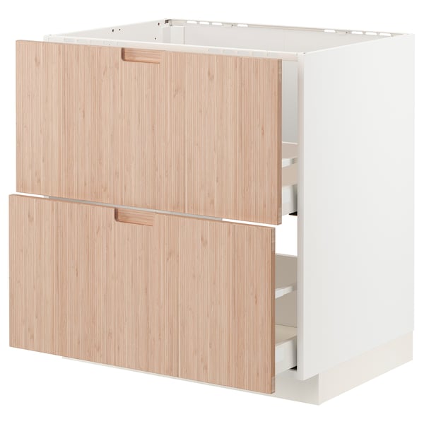 METOD MAXIMERA Usk vask+2 fronter/2 lys bambus, 80x60 cm IKEA