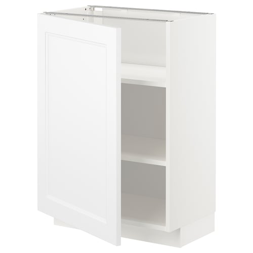 METOD køkkenskab, hvid, rektangulær, to åbne hylder, justerbar indvendigt, slankt moderne design.