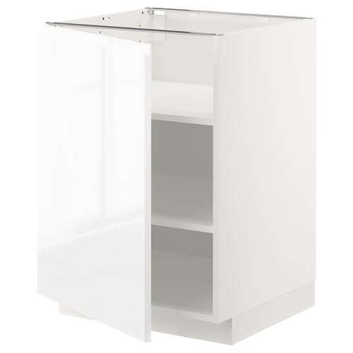 Hvid METOD køkkenenhed. Moderne, firkantet form med justerbare hylder, klar til tilpasning.