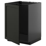 Moderne sort køkkenskab fra ikea METOD serien. Firkantet form med fladskærmsdesign.