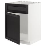 Sortbejdset ask ikea METOD køkkenskab, rektangulært og moderne.
