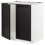 METOD køkkendel, sortbejdset træ, rektangulært underskab med åbent sidepanel.