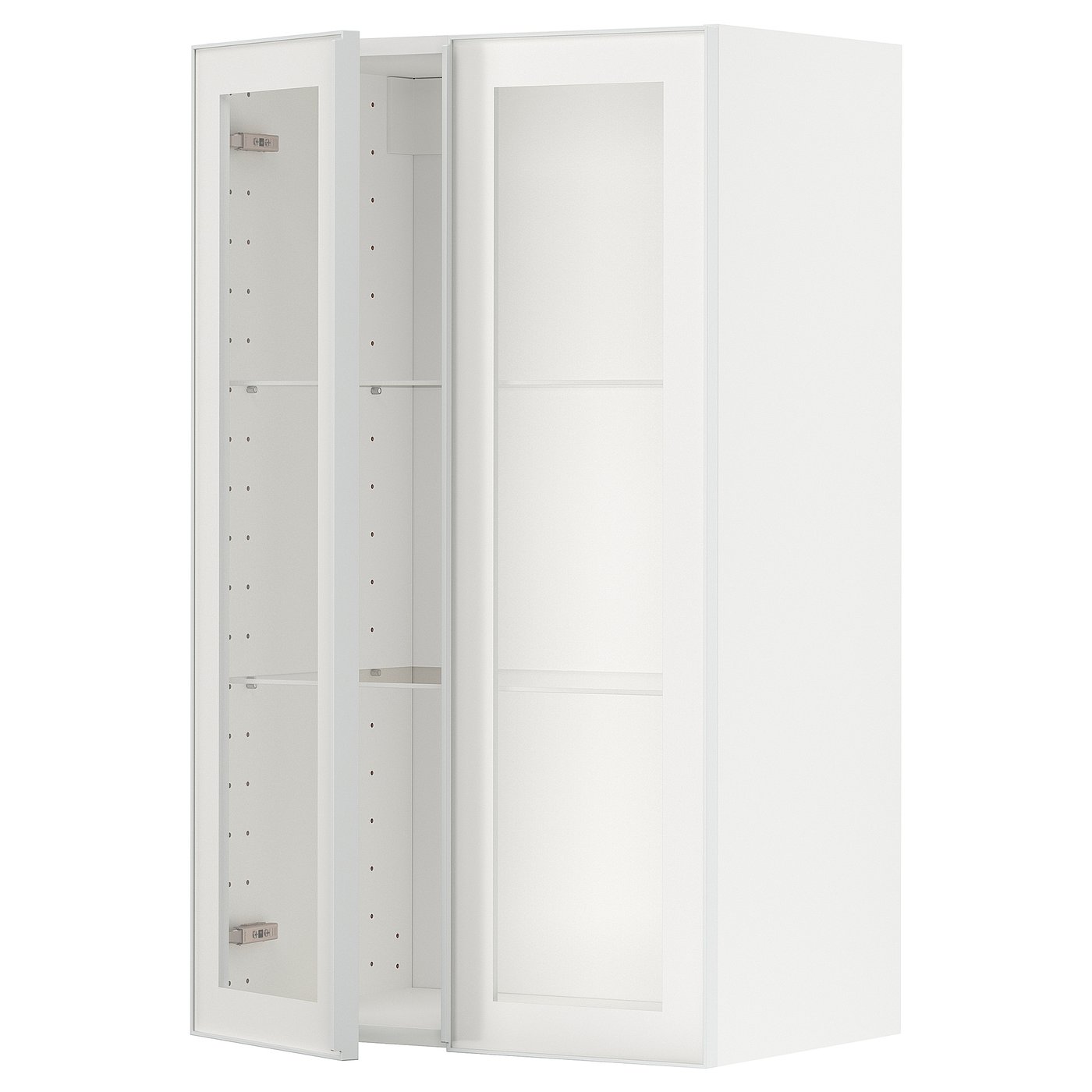 Møbelmontering METOD Vægskab med hylder/2 vitrinlåger, hvid/Hejsta hvidt, klart glas, 60×100 cm | Billig & Hurtig i København