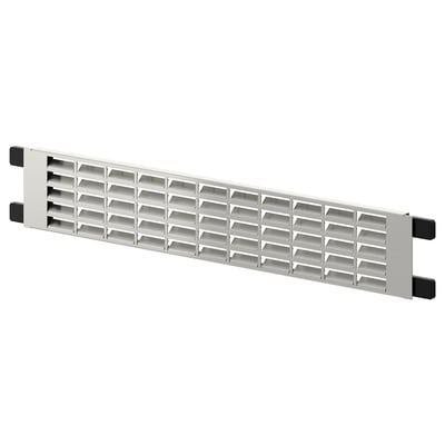 Hvid METOD køkkenventil, rektangulær, rustfrit stål, med sorte ender.