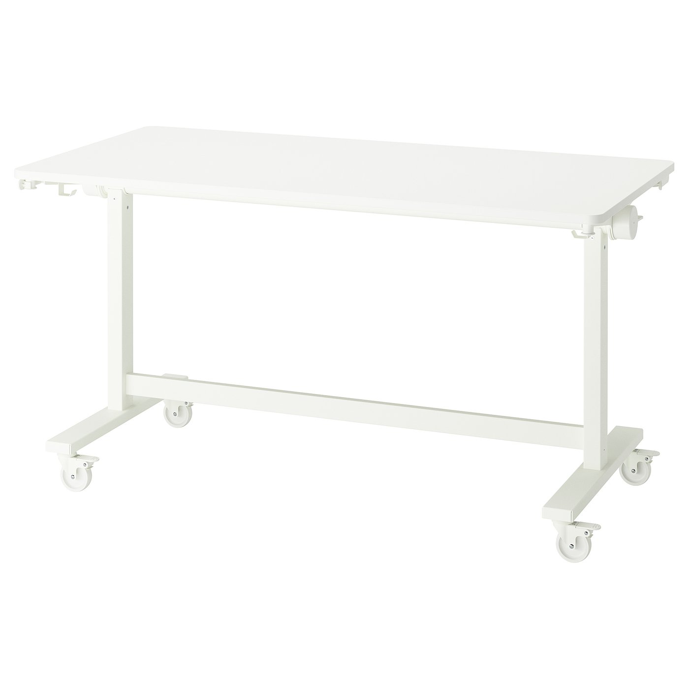 Møbelmontering MITTZON Klapbord med hjul, hvid, 140×70 cm