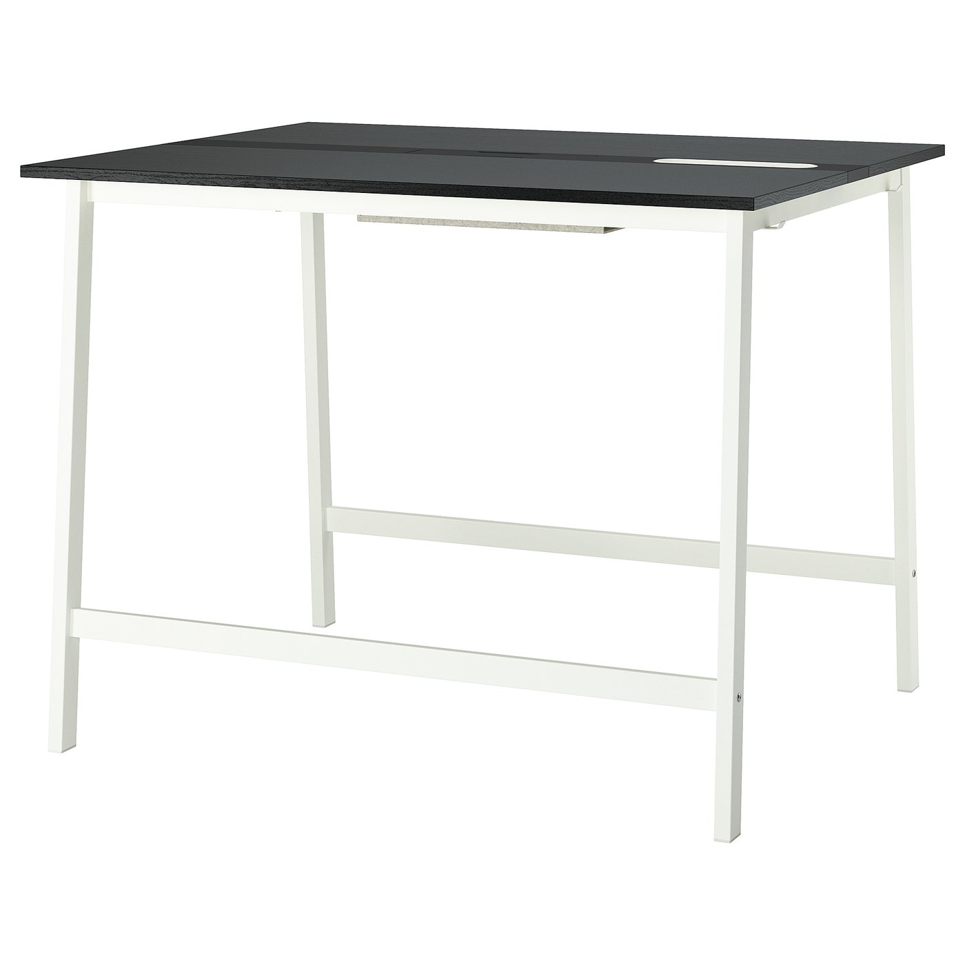 Møbelmontering MITTZON Konferencebord, asketræsfiner med sort bejdse/sort hvid, 140x108x105 cm