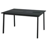 MITTZON sort rektangulært konferencebord med metalben, slankt design og kabelføring.