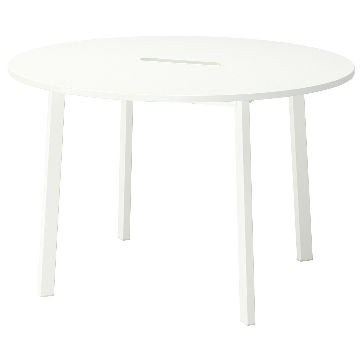 Møbelmontering MITTZON Konferencebord, rundt/hvid, 120×75 cm