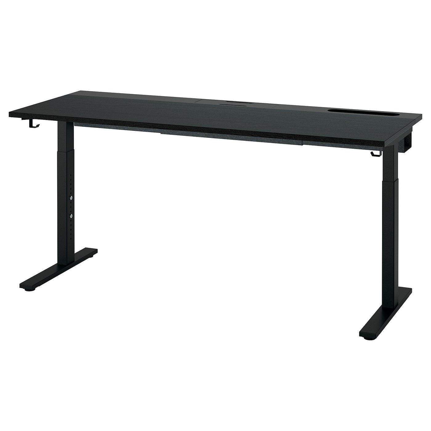 Møbelmontering MITTZON Skrivebord, asketræsfiner med sort bejdse/sort, 160×60 cm | Billig & Hurtig i København