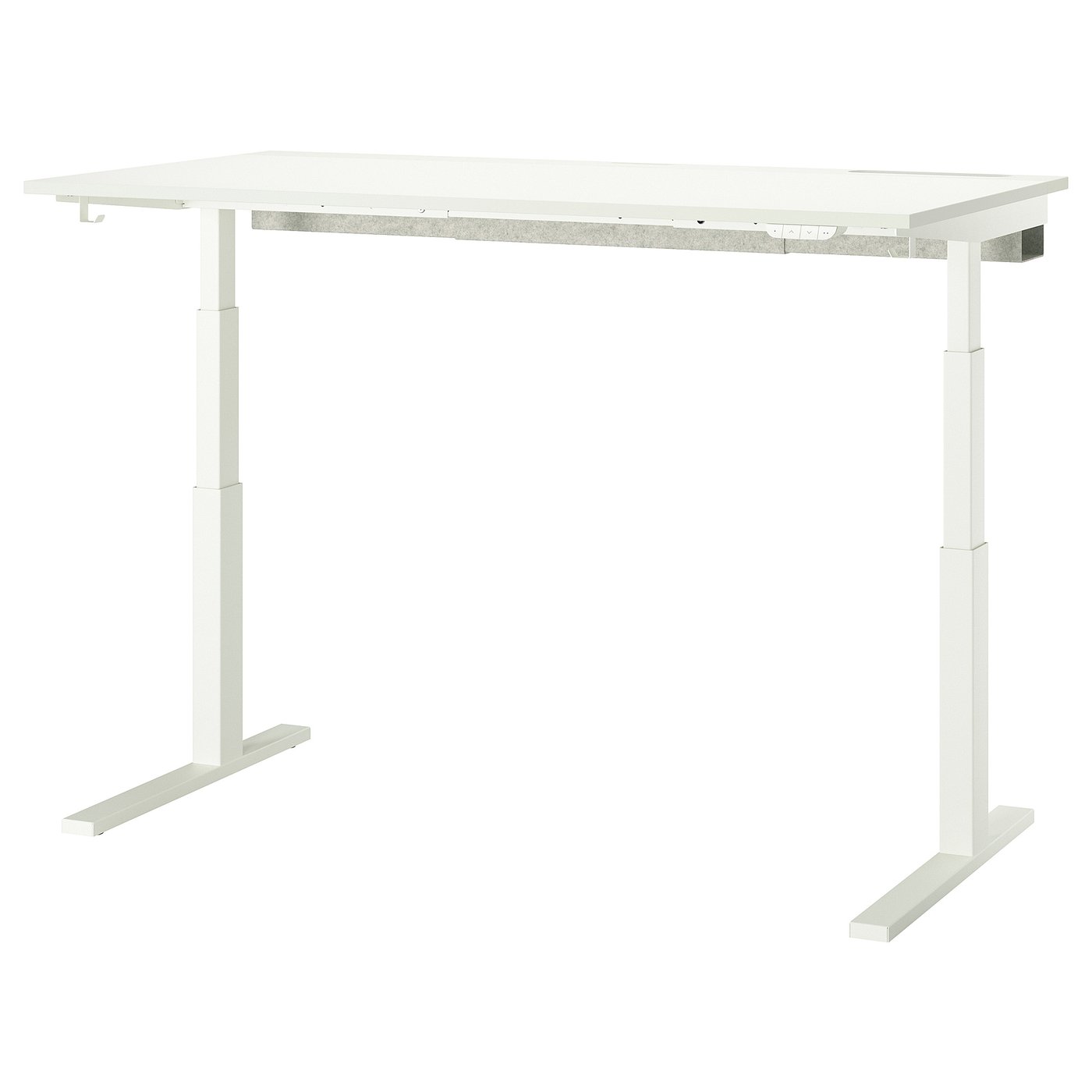 Møbelmontering MITTZON Skrivebord hæve/sænke, elektrisk hvid, 160×80 cm