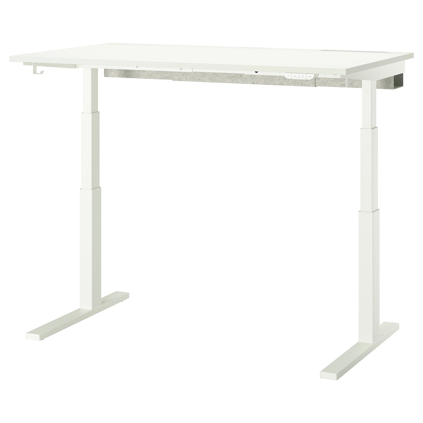 Møbelmontering MITTZON Skrivebord hæve/sænke, elektrisk hvid, 140×80 cm